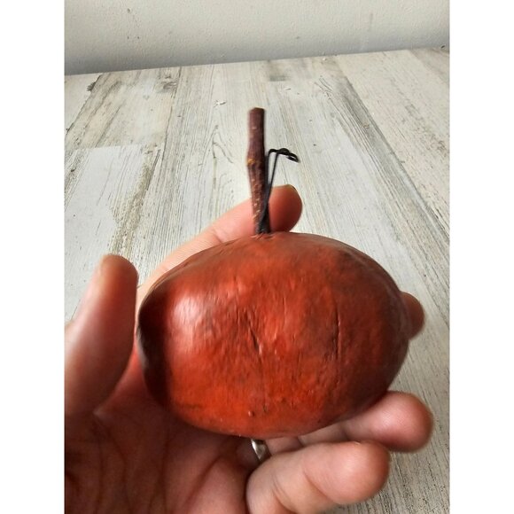 Primitive pumpkin sparkle glitter ornament jack-o'-lantern‎ Halloween tree decor - Picture 4 of 8